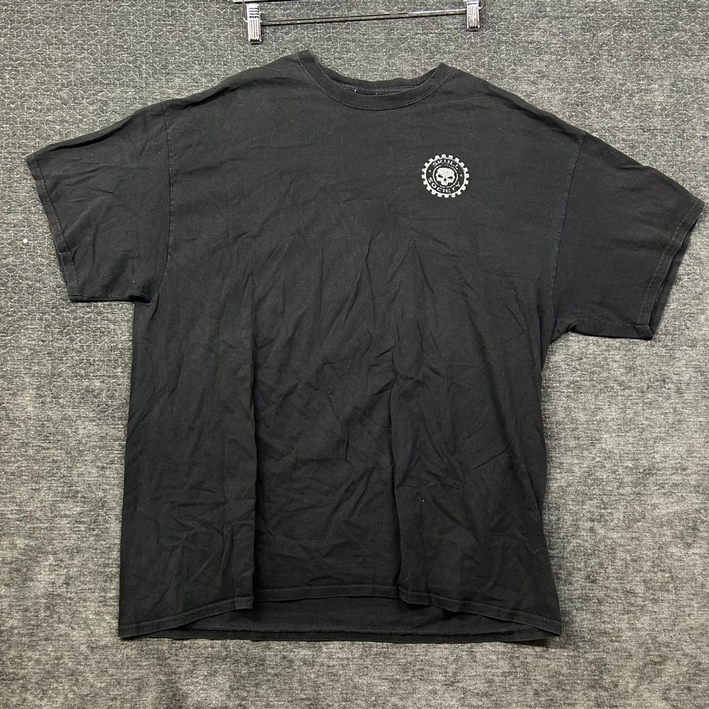 Skull Society T-Shirt Men XL Black Good Grumpy Old Bikers Club Graphic Tee